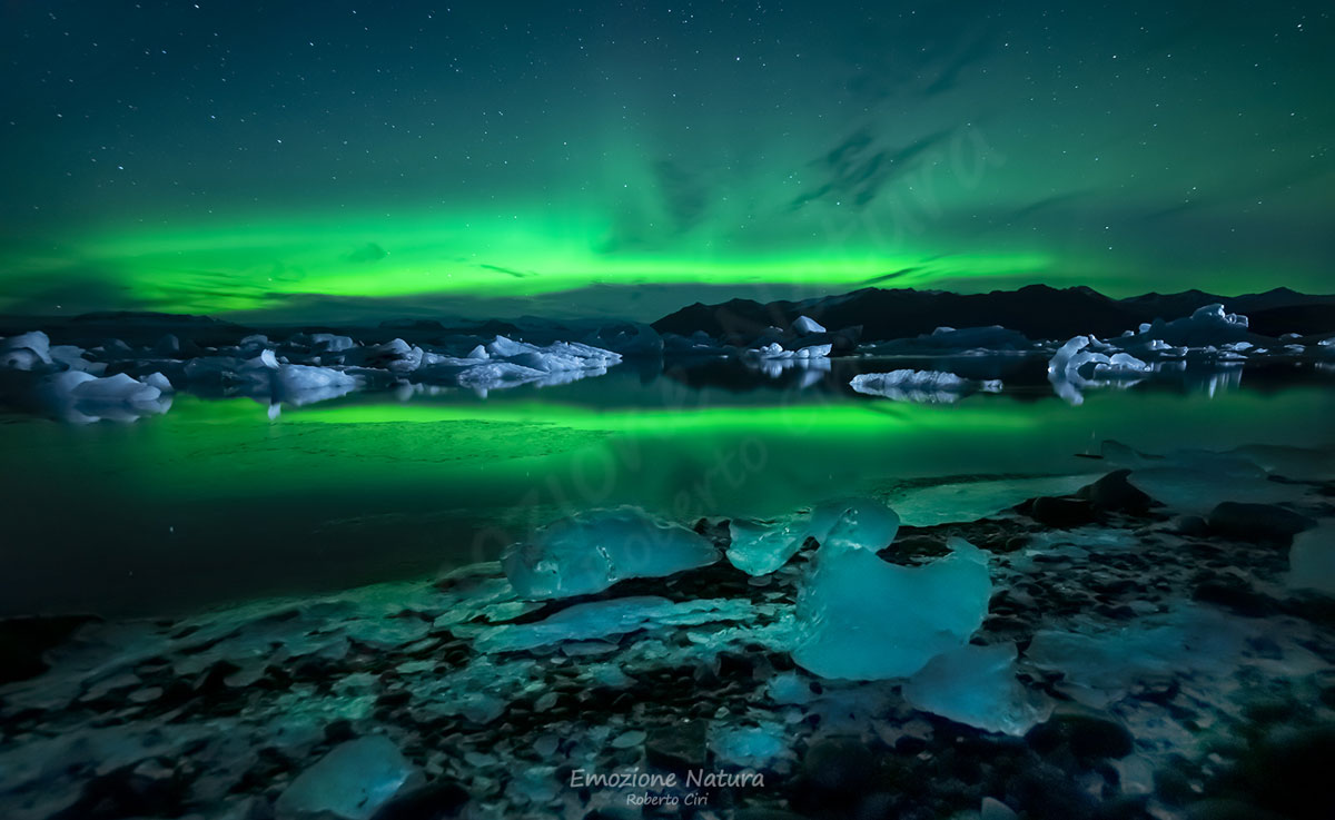 Aurora boreale Jokullsarlon