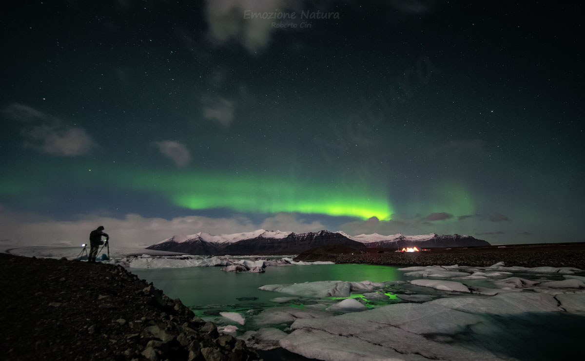 Aurora boreale Jokullsarlon