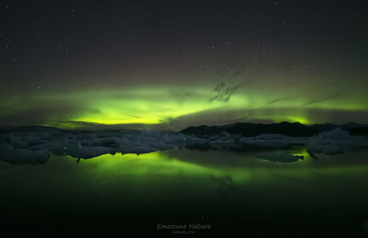 Aurora boreale Jokullsarlon