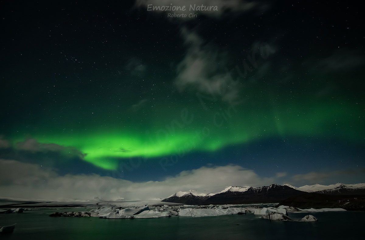 Aurora boreale Jokullsarlon