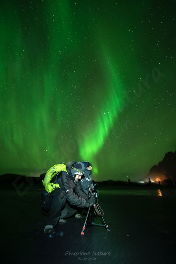 Aurora boreale Vestrahorn