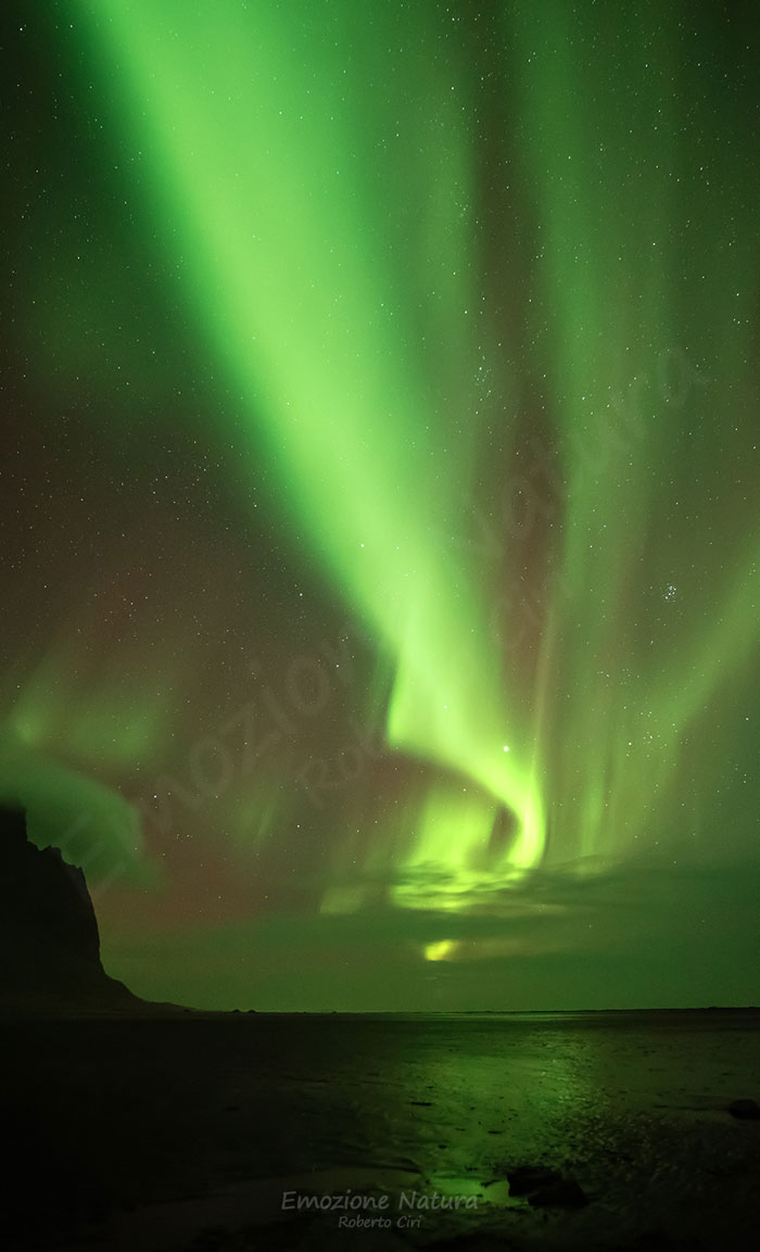 Aurora boreale Vestrahorn