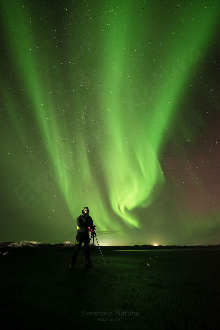 Aurora boreale Vestrahorn