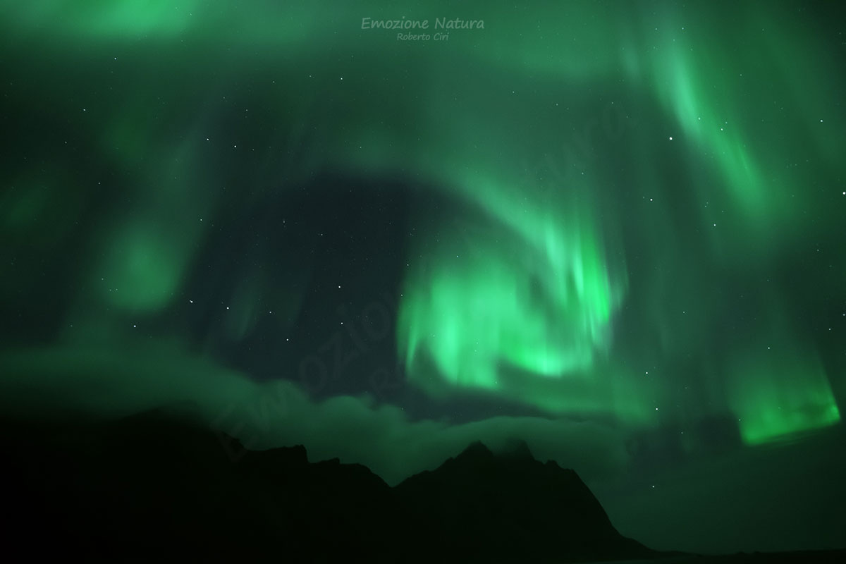 Aurora boreale Vestrahorn