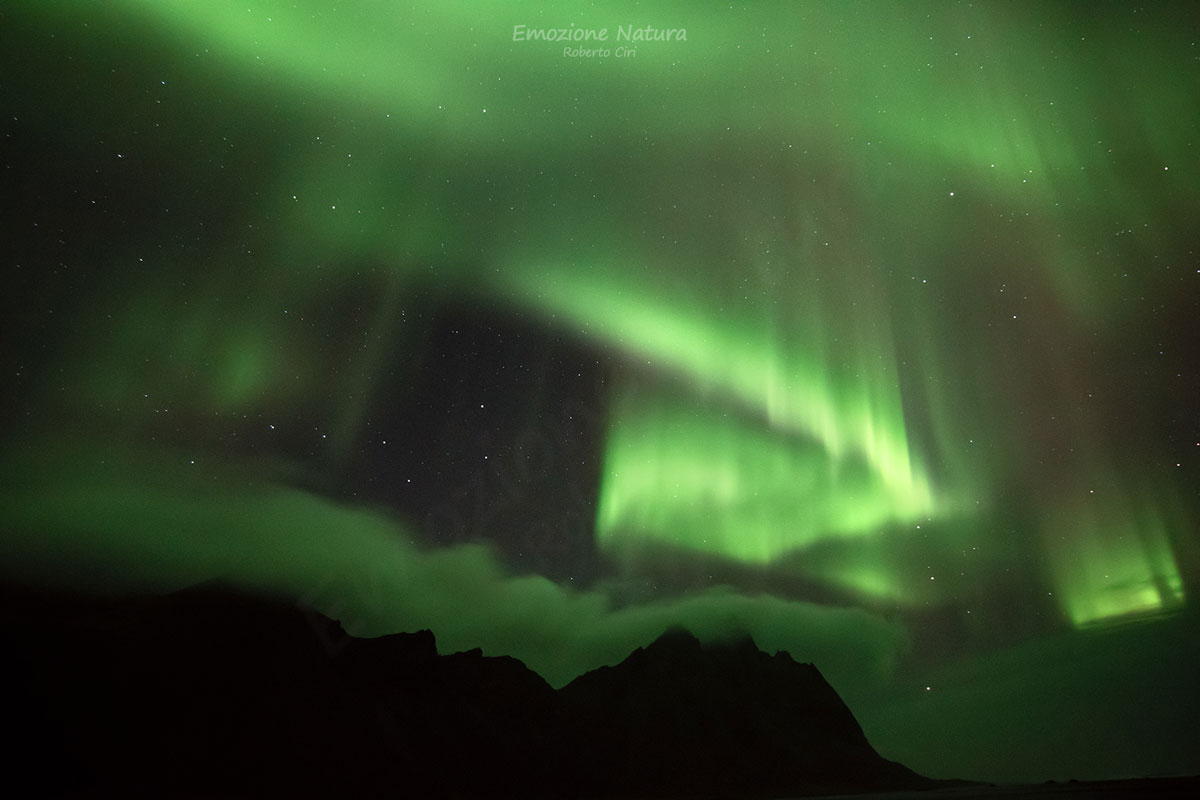 Aurora boreale Vestrahorn