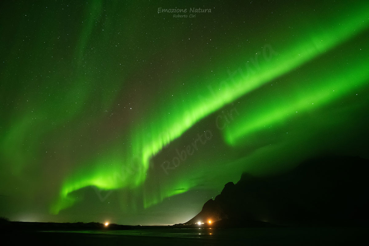 Aurora boreale Vestrahorn